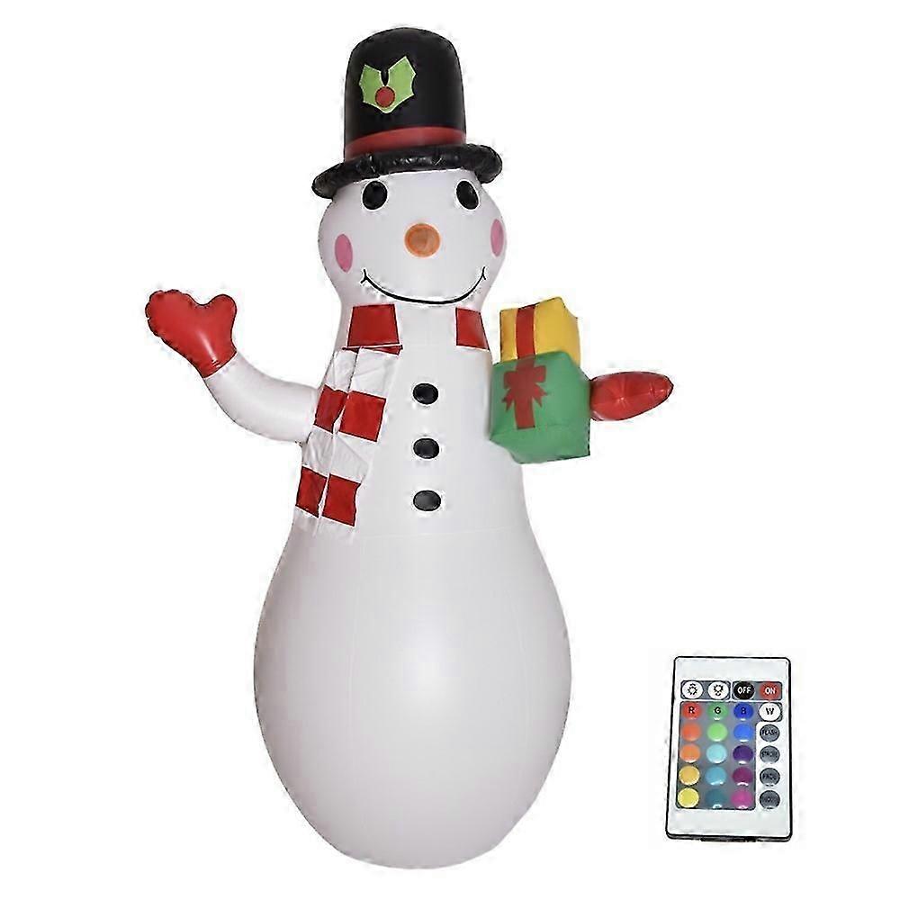 RGB Light Remote Christmas Toy Cute Snowman Decor Inflatable Design PVC Xmas Ornament