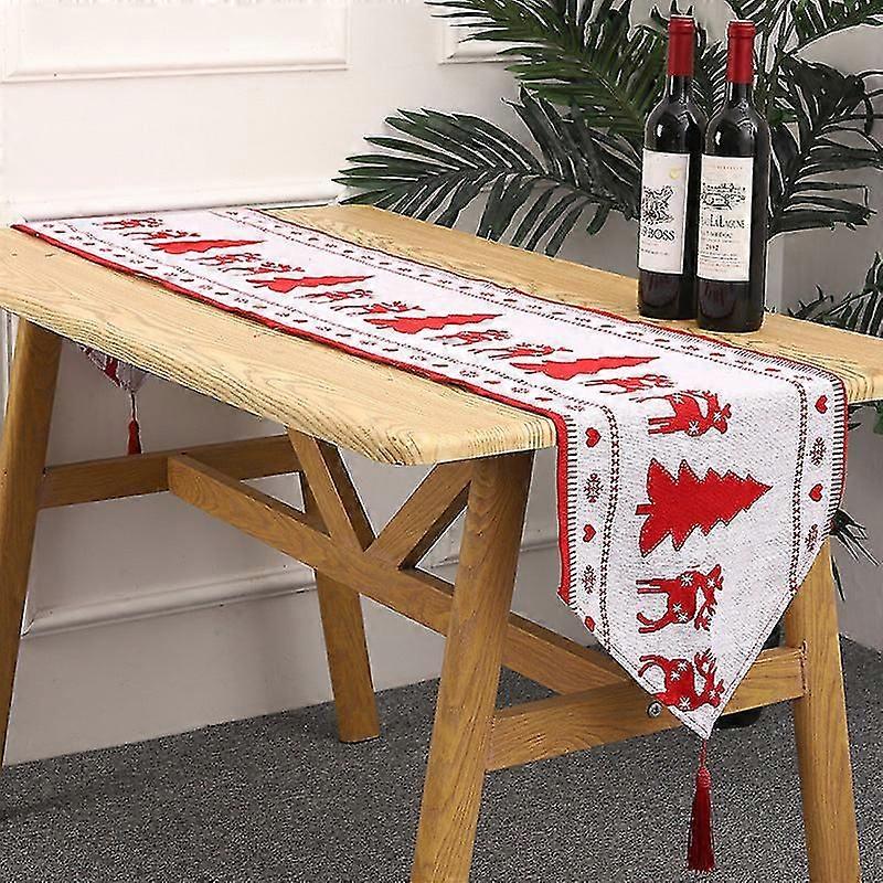 Christmas Decorations Knitted Fabric Table Runner Dining Table Santa Claus Decoration Home Dress Up