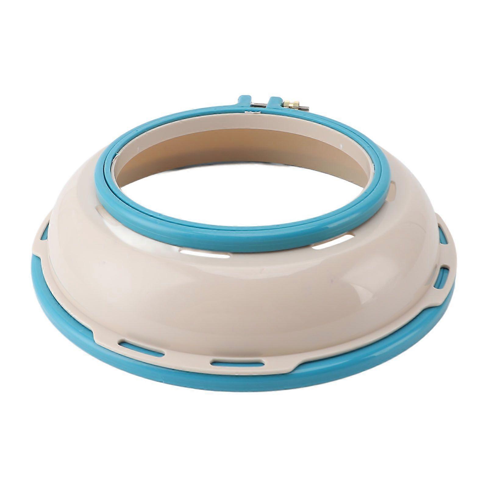 Embroidery Stand Hoop 16.5cm 25cm Double Sided Punch Needle Stand Hoop Frame for Cross Stitch Quilting Lake Blue