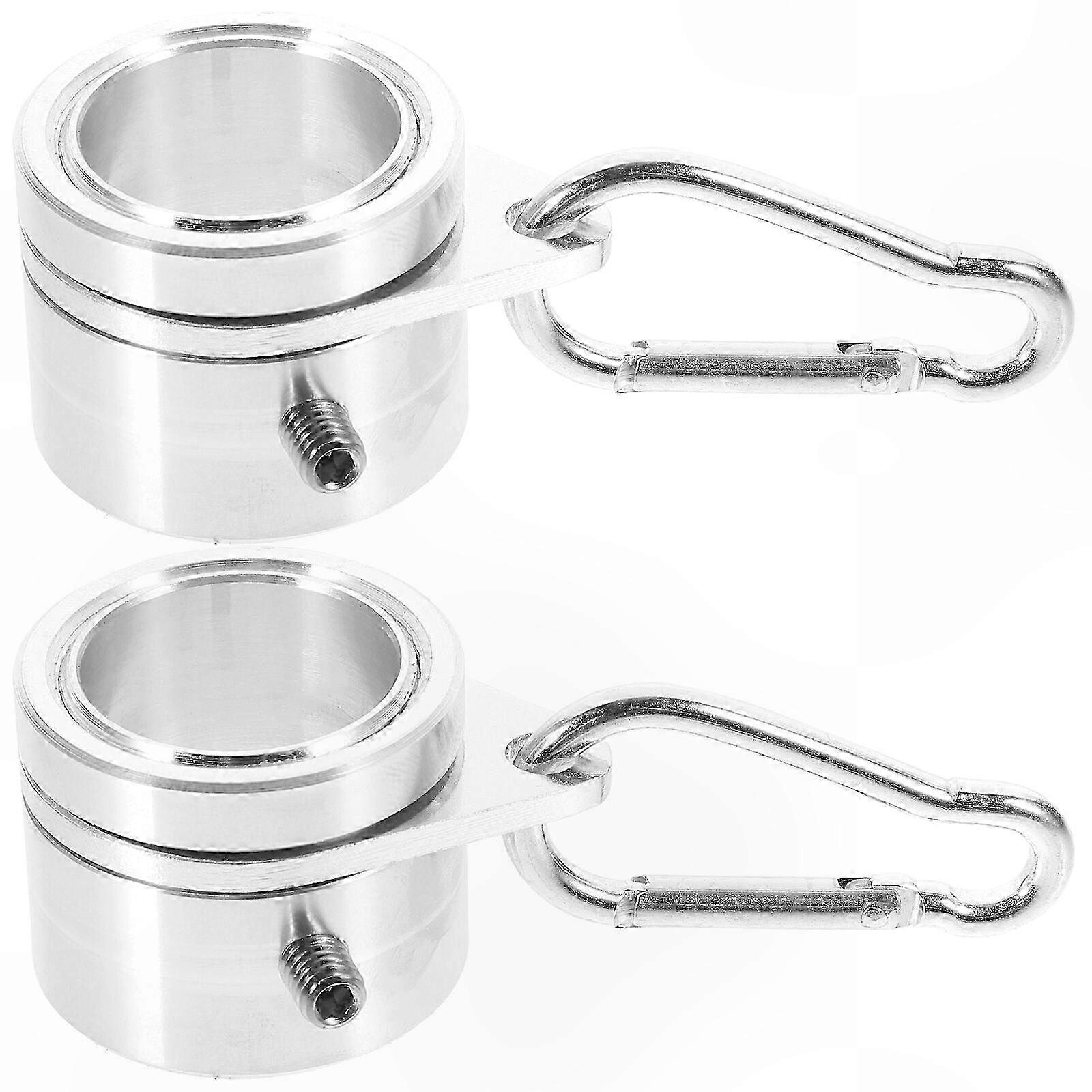 2-Pack Metal Flagpole Rings with Rotating Clips for 1 Inch Flag Mounting