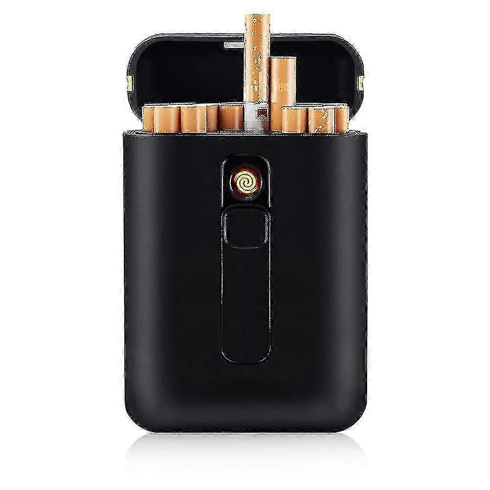 Elegant USB Rechargeable Cigarette Case with Built-in Lighter for Convenient Smoking Accessories