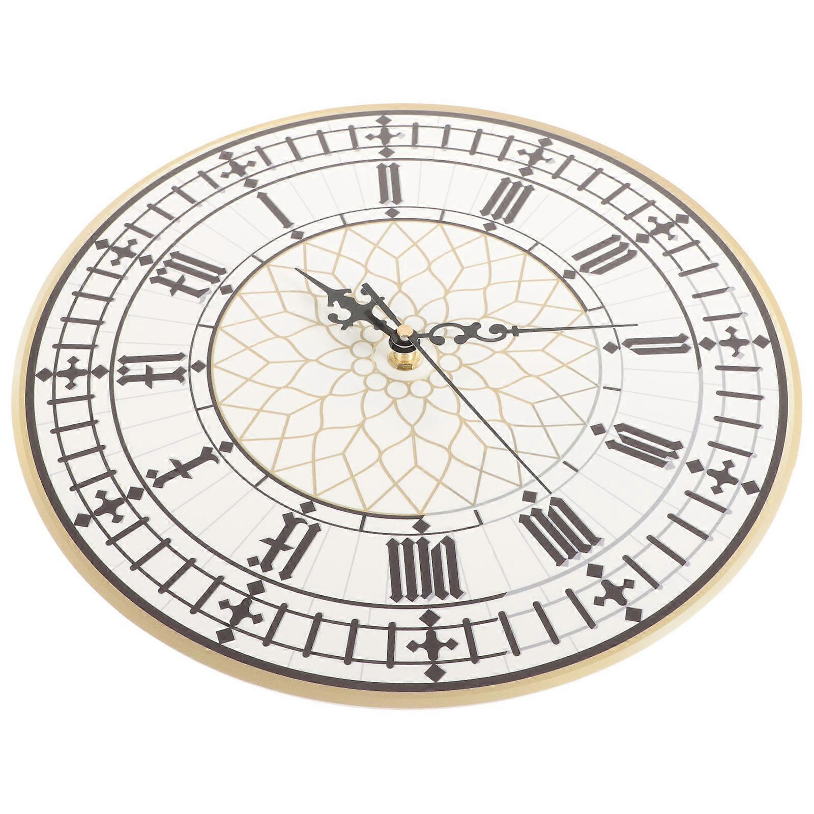 Decorative Wall Clock Living Room Clock Battery Operated 3Pcs PU Material