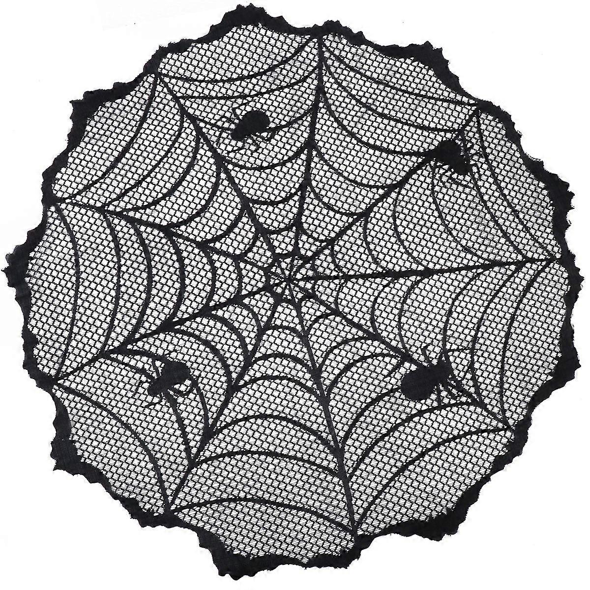 Spider Web Tablecloth Lace Mesh Halloween Tablecloth Round Table Cloth for Featival Party