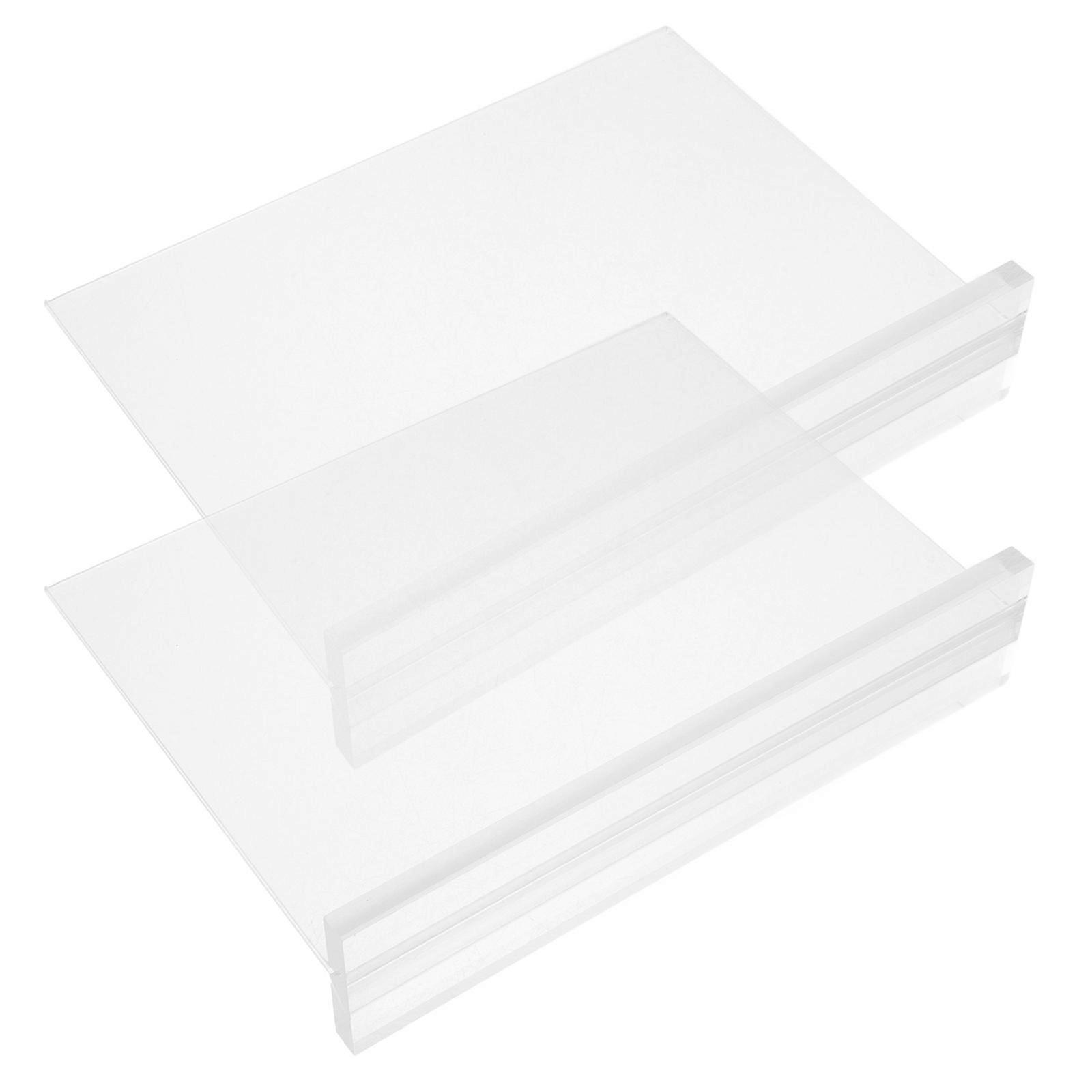 Transparent Acrylic Holder for Display with 4Pcs Desktop Sign Stand