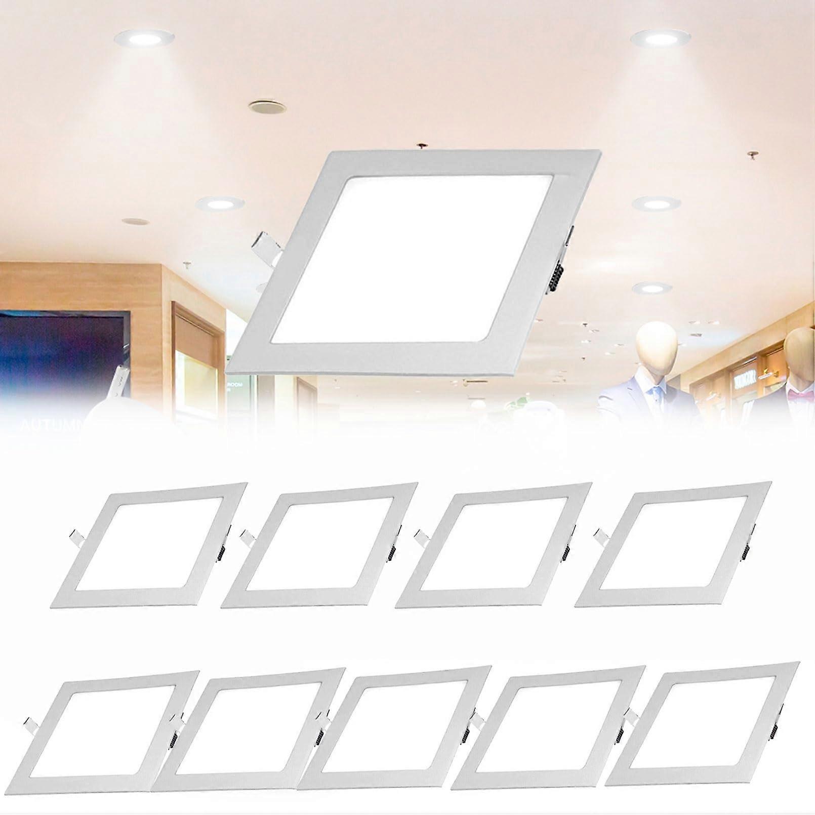 Led Tank Recessed Lighting UltraThin Square Panel Lights 6000K Floodlight Kit 4W 10Pcs Ceiling Use NonConstructed