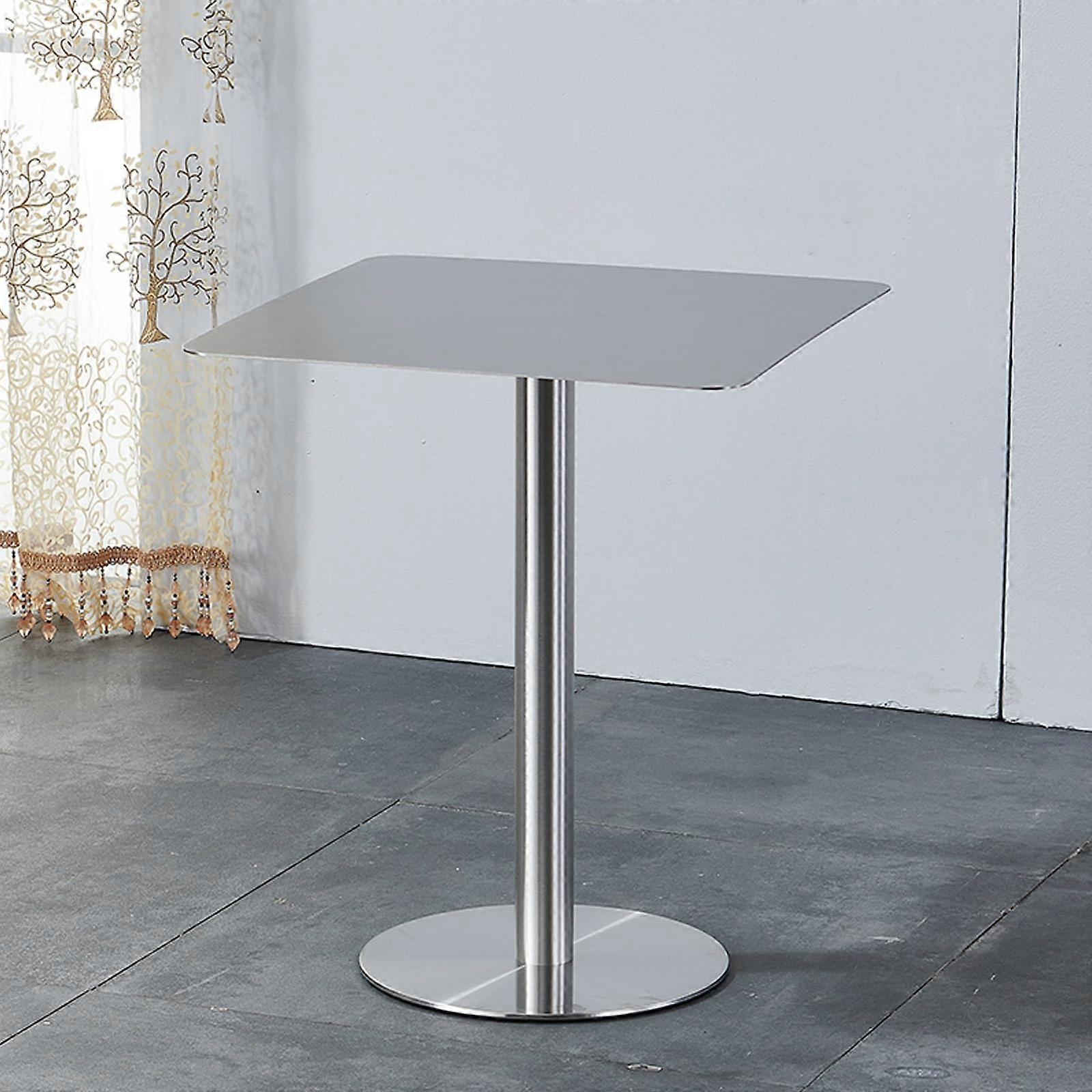 Modern Round Stainless Steel Dining Table 27.5 Inch 70 Cm Bistro Bar Table Cocktail Side Table For Breakfast And Pub Use