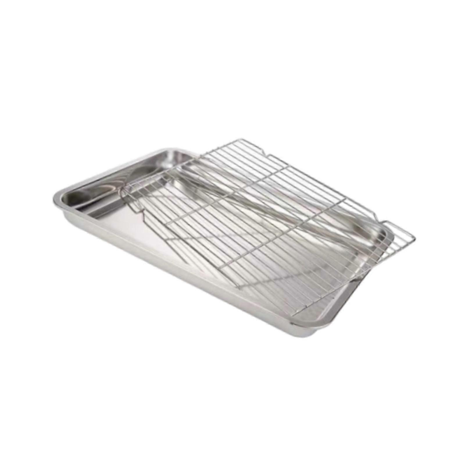 Baking Sheet with Rack Bakeware Cookie Sheet for Buffet Barbecuing Household 32 cmx22 cmx4.8 cm