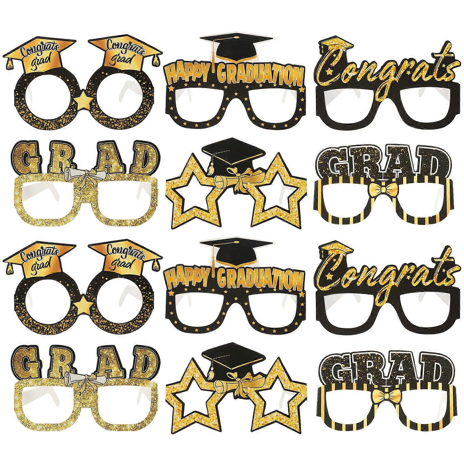 Graduation Glasses 60 Pcs Ornamental Photo Props For Graduates Assorted Decorations Fun Experience