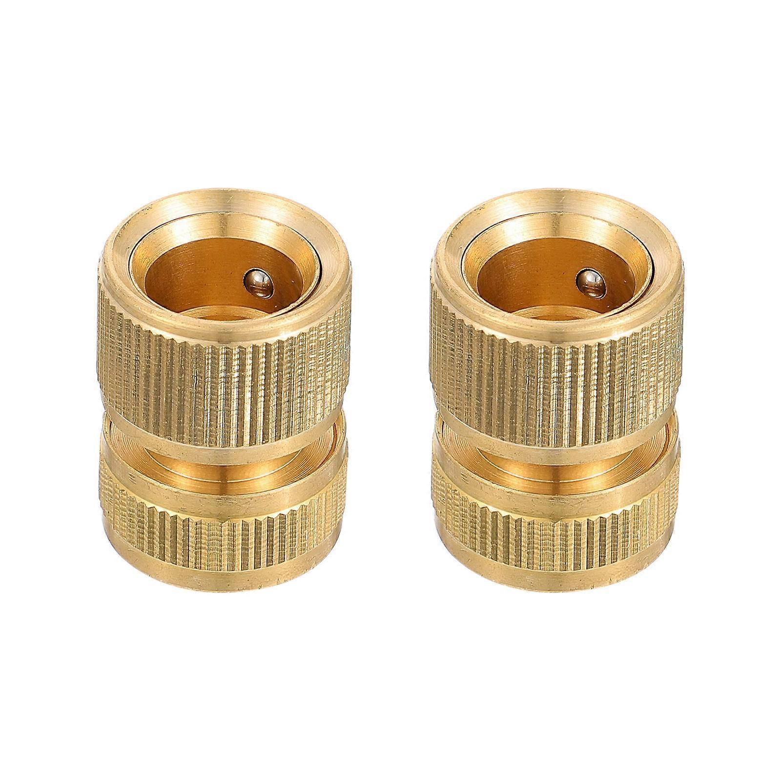 Copper Water Stop Connector For Garden Irrigation System Car Washing Tool 4Pcs Provides Quick Connection