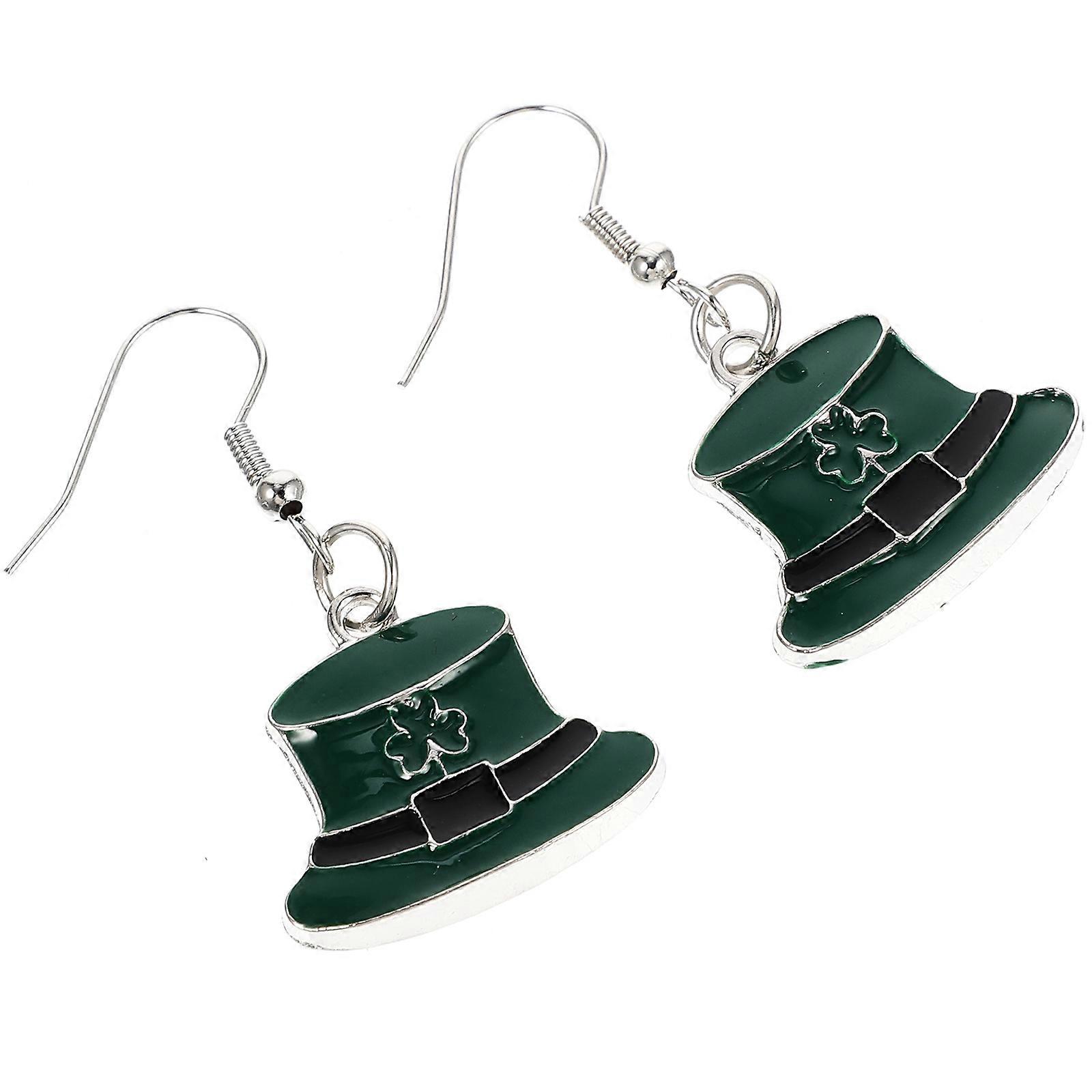 Dangle Shamrock Earrings Eye-catching Design Suitable For Festival Attendees 2 Pairs Green