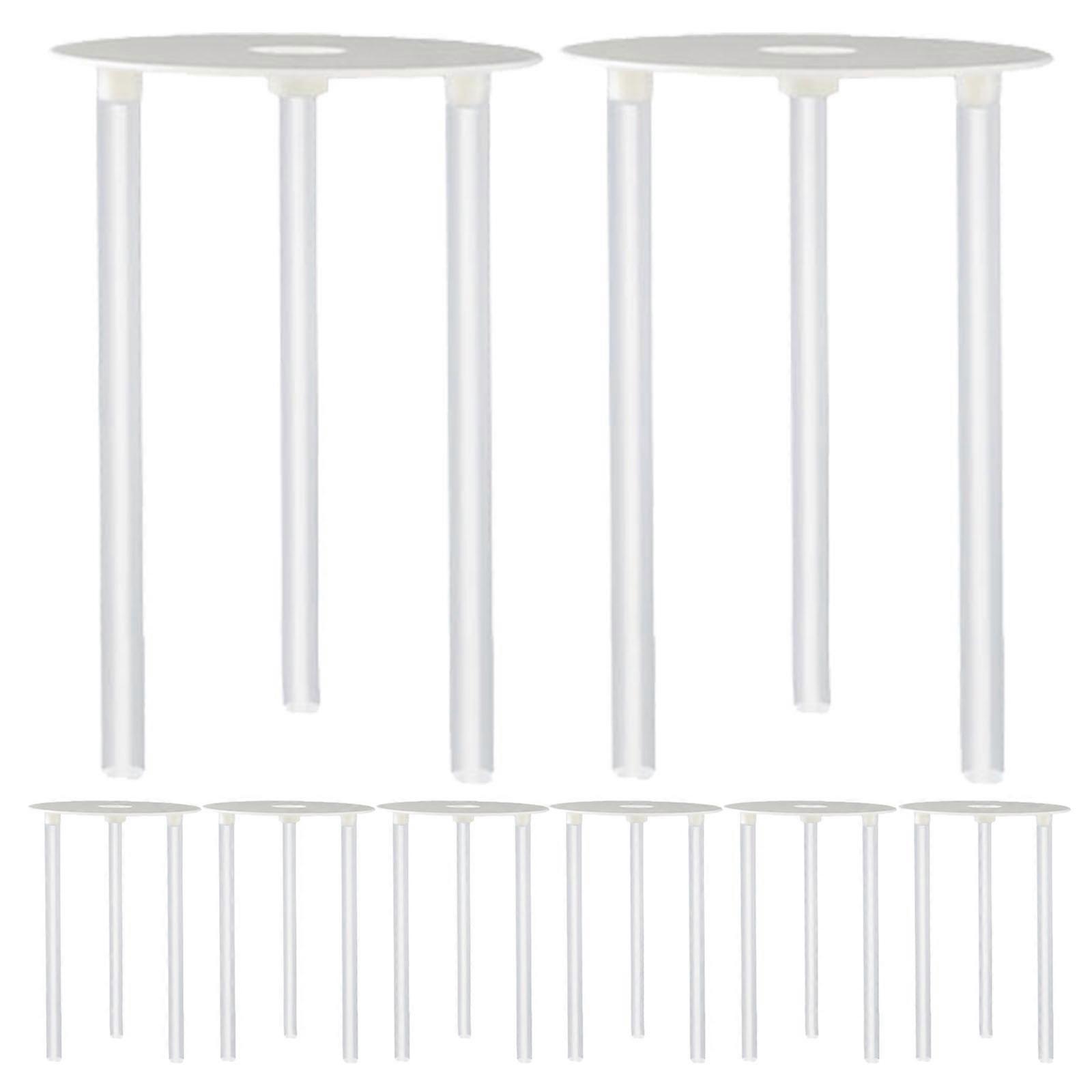 Cake Tier Support Set For Layered Cake Making 8 Sets Round White Construction Tools
