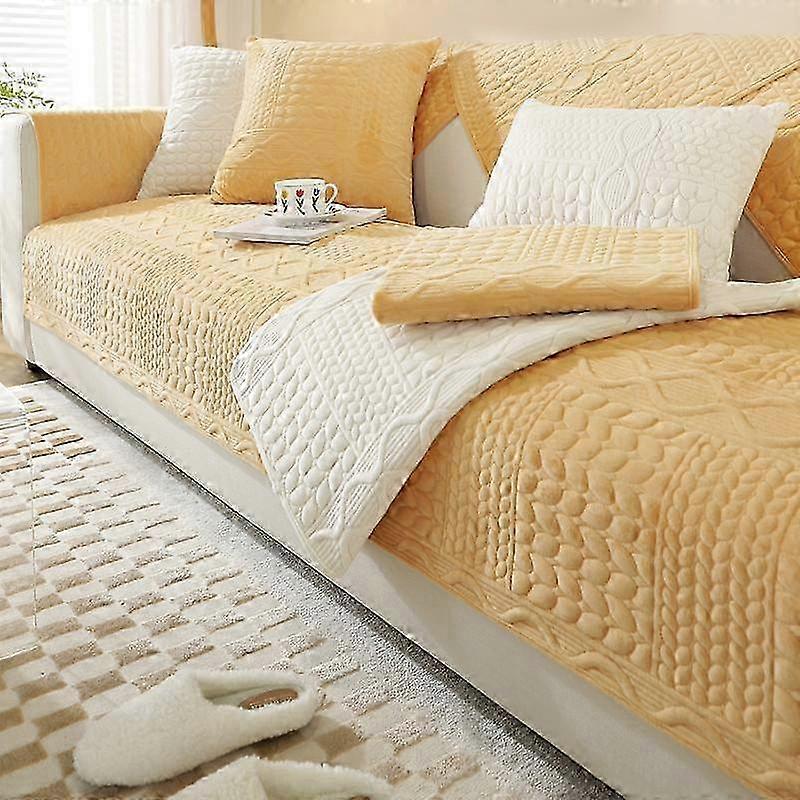 Four Seasons Universal Geometric Wheat Ear Quilted Sofa Cushion Modern Minimalist Non-slip Soft Plush Sofa Cushion Towel 2025