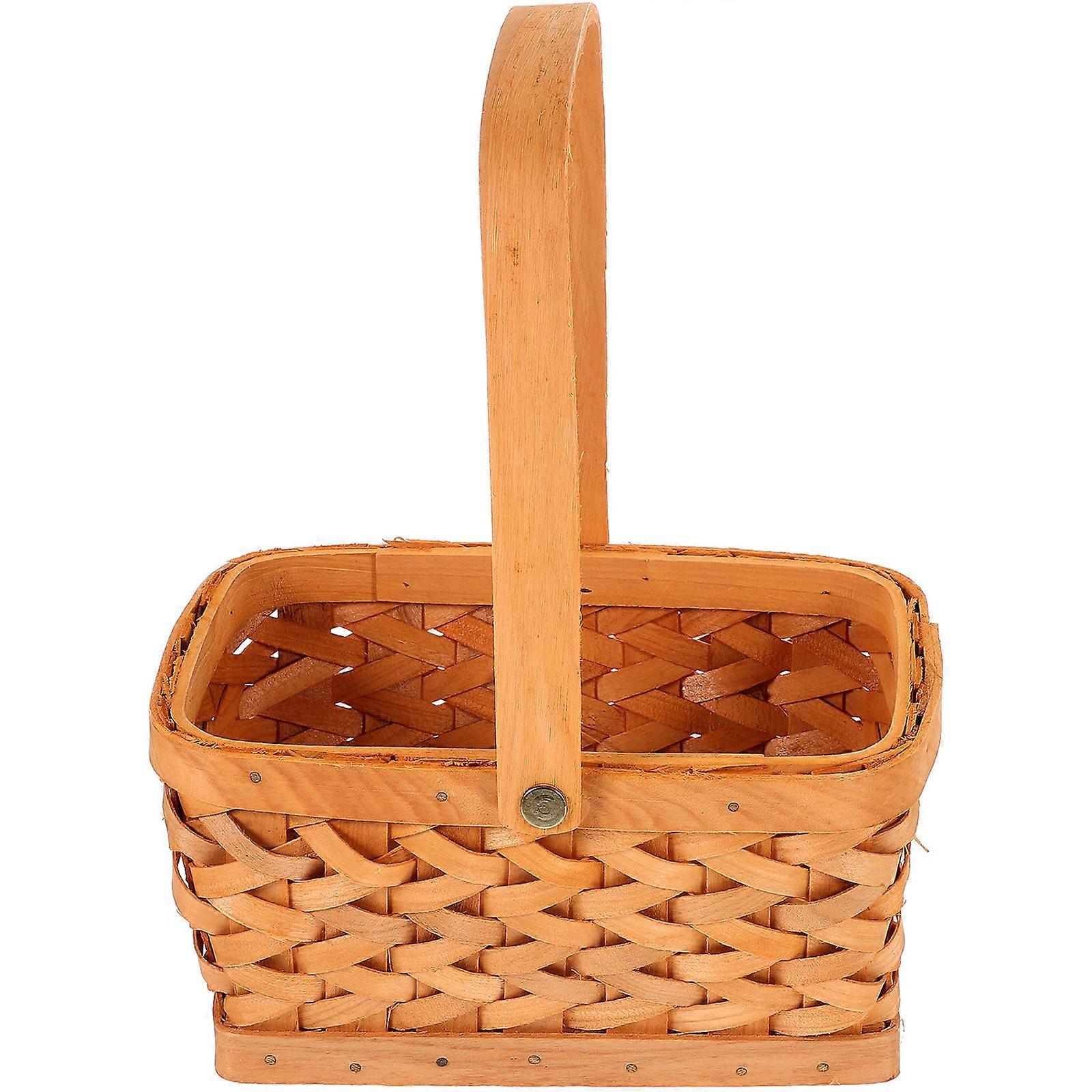 Handheld Baskets Woven Flower Arrangement Multi Purpose Storage Durable Material For Picnic