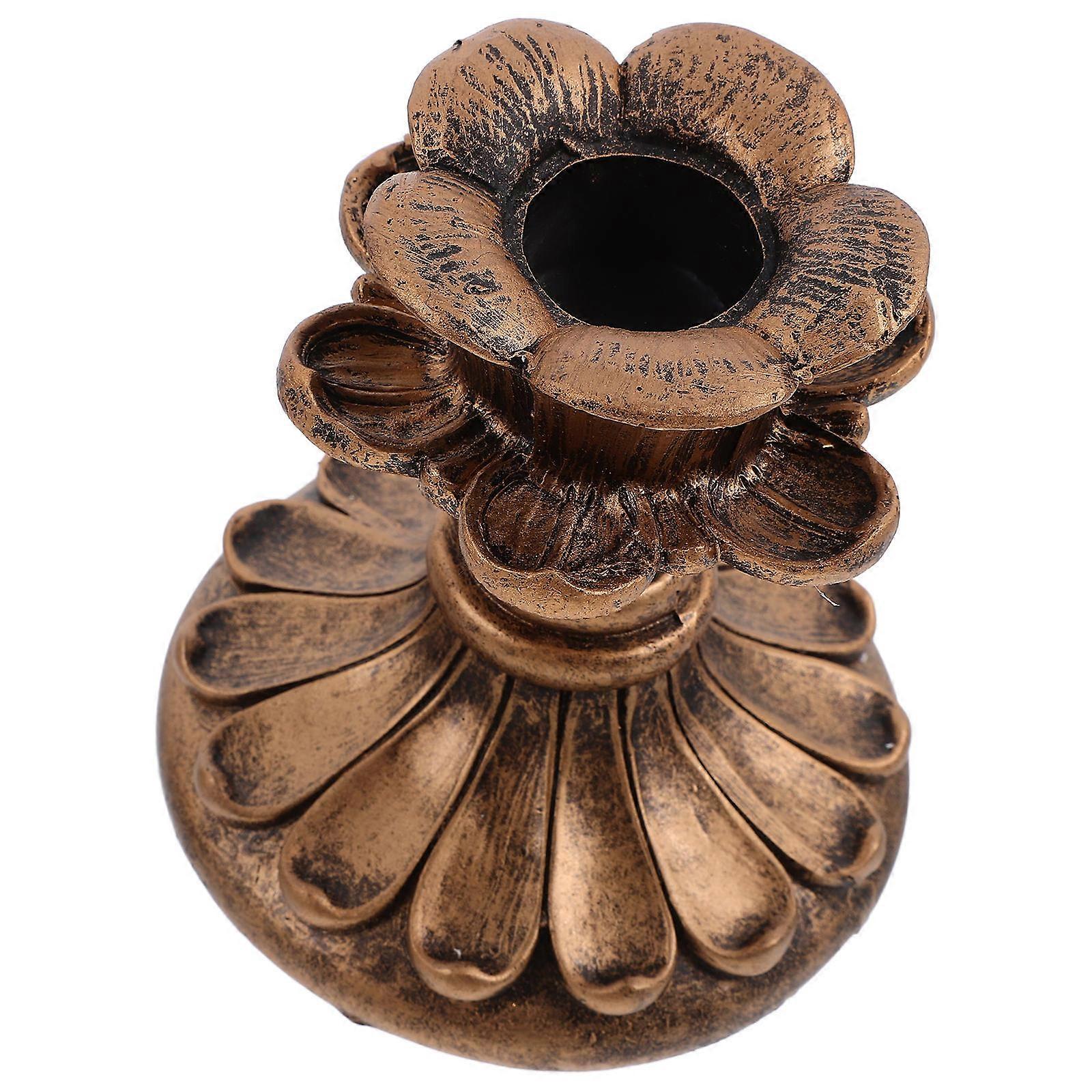 Resin Antique Candle Holder Classical Candlestick for Elegant Room