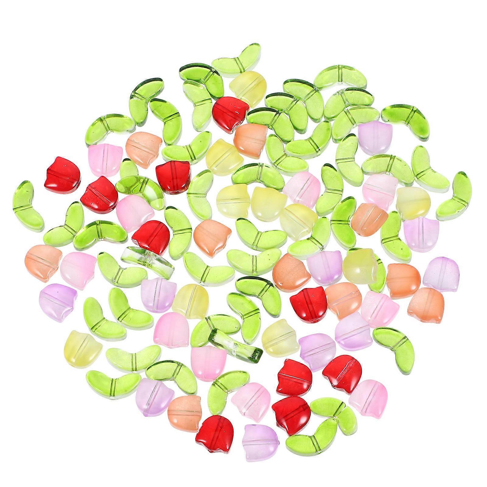 Handcrafted Glass Beads for DIY Bracelet Craft 100Pcs Multi-Color Beads
