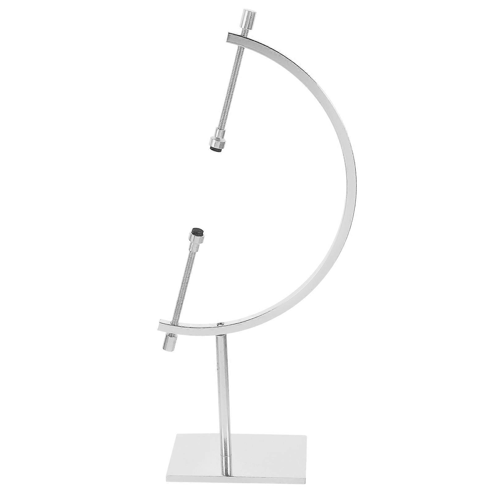 Adjustable Sphere Stand Metal Crystal Holder for Display 2Pcs Silver Color