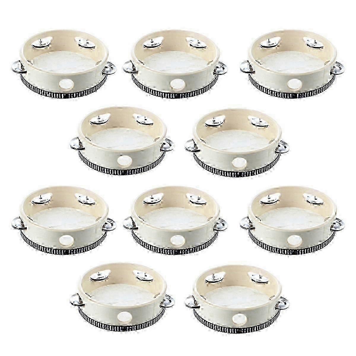 10 Pcs Musical Tambourine Round Percussion Drum