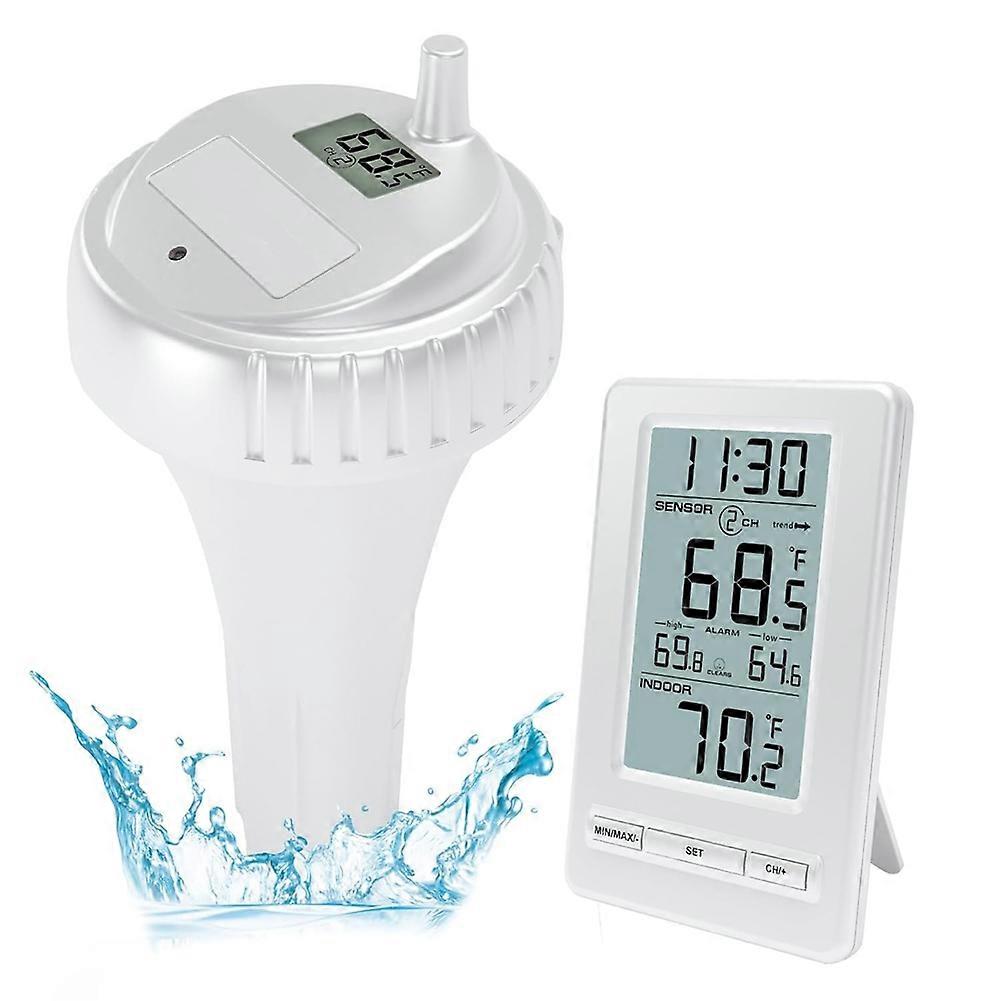 Wireless Pool Thermometer Digital Temperature Sensor with Memory 24H LCD Display for Swimming Pool Tub