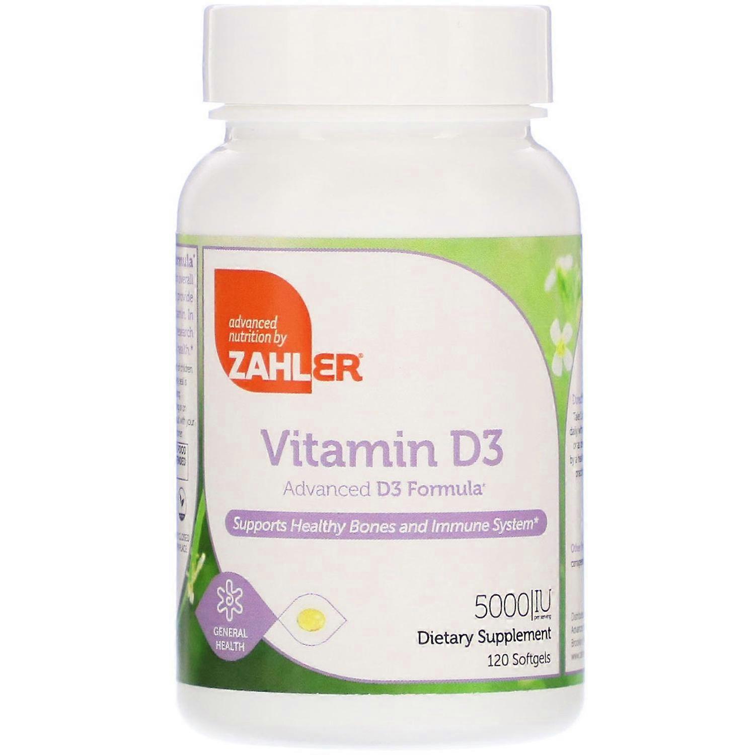 Zahler, Vitamine D3, Formule Avancée D3, 5 000 UI, 120 Softgels