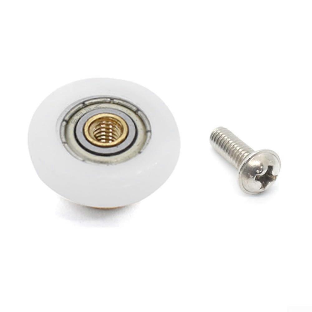 Shower Door Rollers 4Pack Nylon Wheels Brass Center for 48 mm Glass Thickness Sliding Glass Door Pulley System 23 mm
