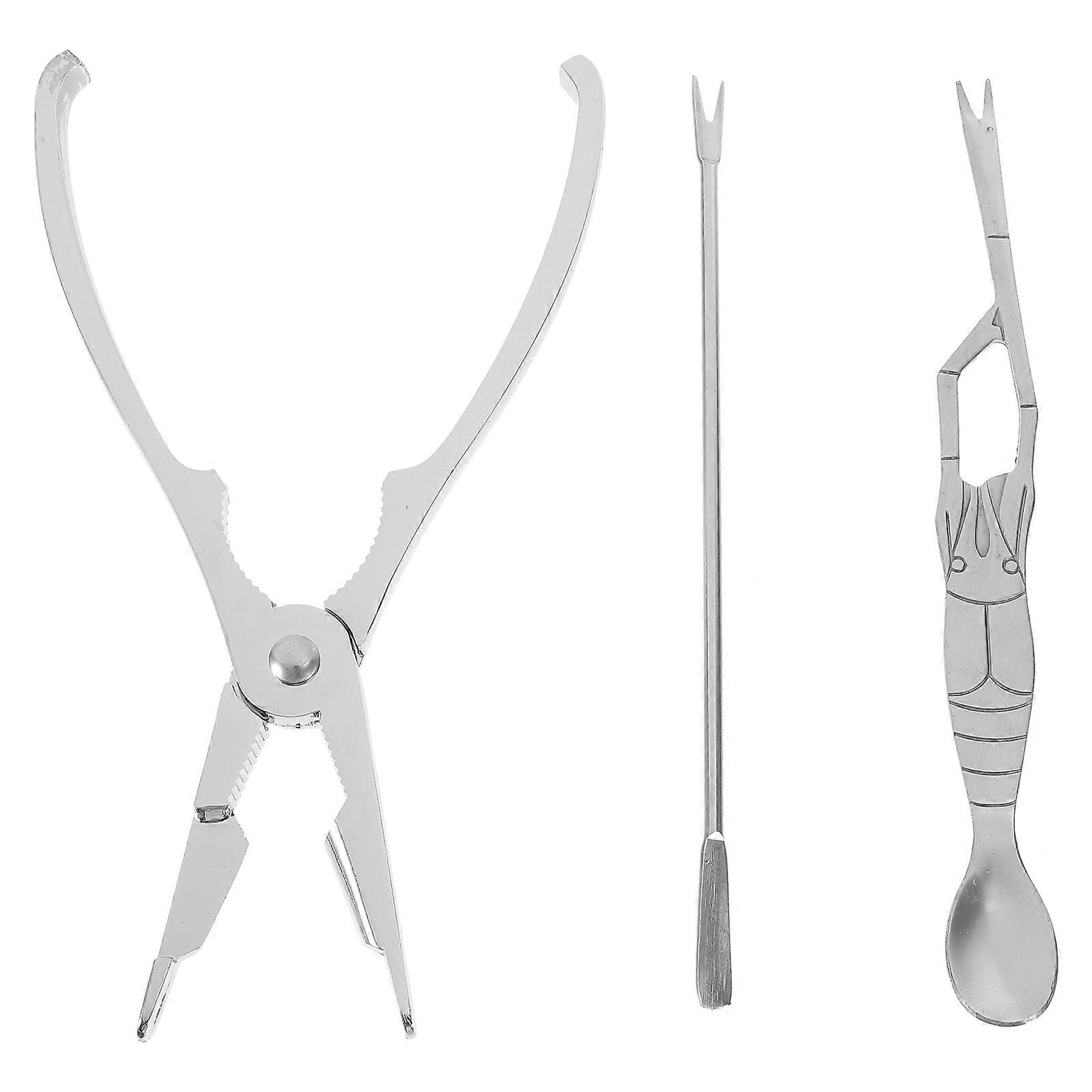 Crab Eatting Kit Crab Cutter with Handle for Use 3Sets Assorted Color