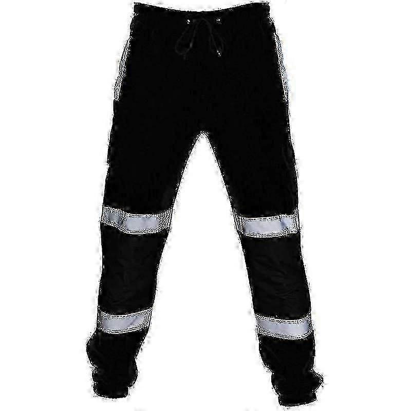 Adults Safety Work Trousers Hi Vis Viz Visibility Elastic Waist Sweatpants
