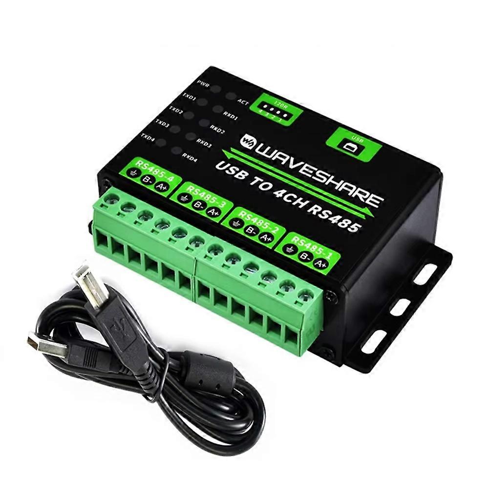 Waveshare USB to 4Ch RS485 Converter Industrial Grade Universal Serial Communication Multi Protection Circuits