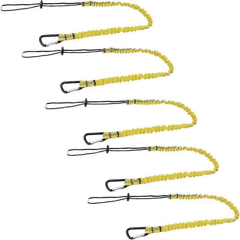 5 Pack Safety Tool Leash,Retractable Bungee Cord with Aluminum Lock Carabiner and Adjustable Loop En