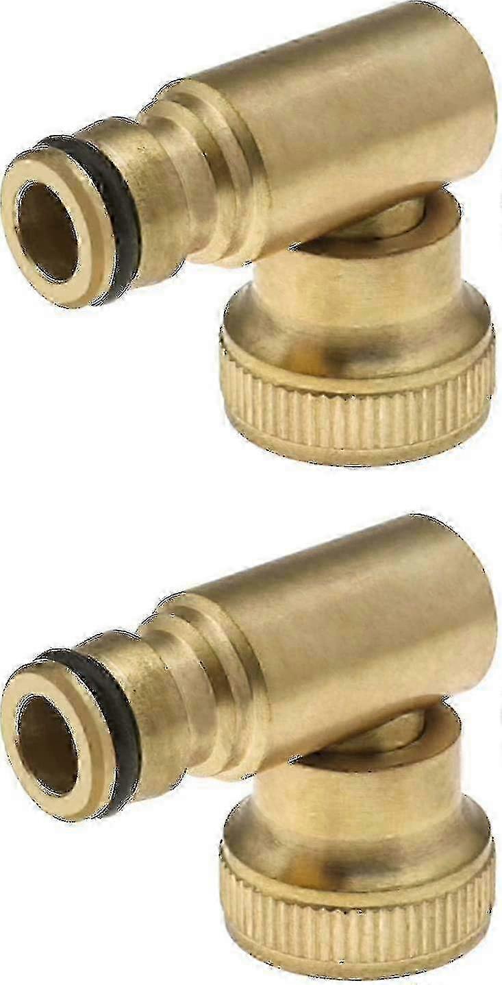 Brass Swivel Female to 3/4 Push-In Hose Connector - 3/4 Hose Faucet Connector with Rotating Direction for Easy Use (2 Pack)