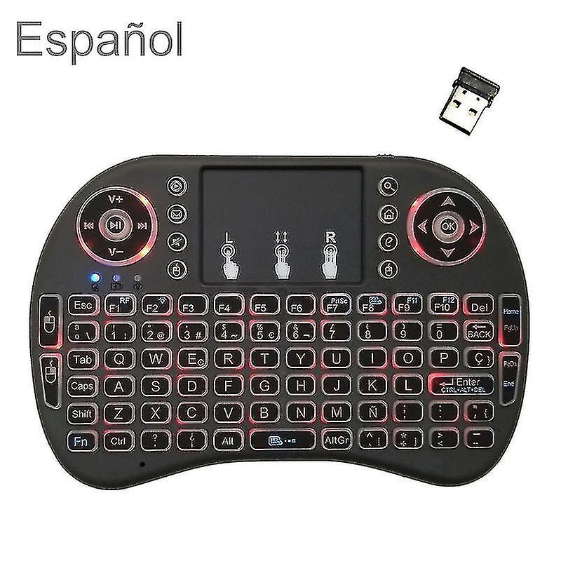 Computer Accessory Sets Support Language: Spanish I8 Air Mouse Wireless Backlight Keyboard With Touchpad For Android Tv Box