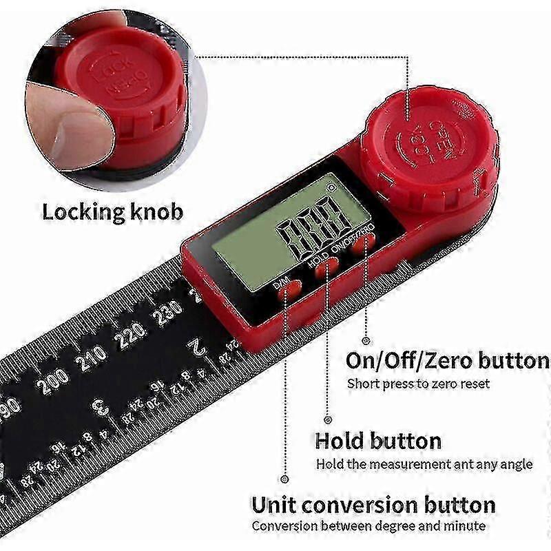 (200mm)digital Protractor Digital Angle Ruler 360 Digital Goniometer With Large Lcd Display Ruler Measuring Tool