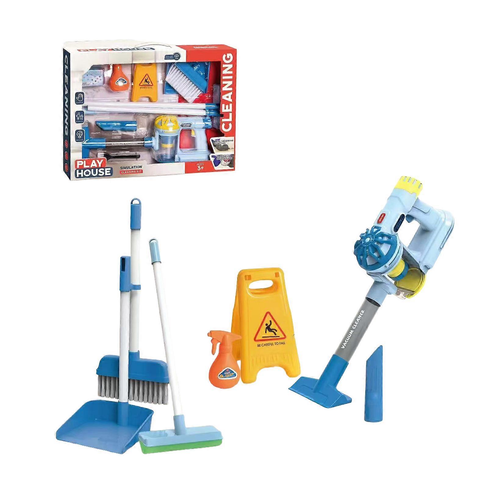 Motorized Pretend Cleaning Device For Toddlers To Practice Responsibility In Play Scenarios  Blue short style