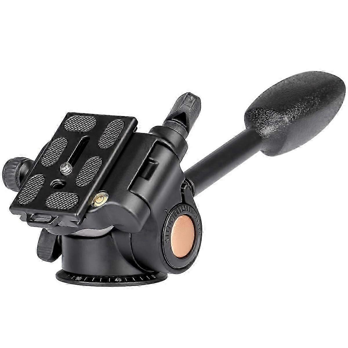 360-degree Single Handle Hydraulic Damping Three-dimensional Ball Head With Quick Release Plate For Tripod Monopod