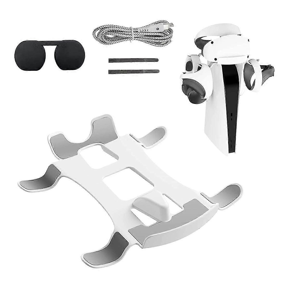 Vr Headset Stand Bracket Controllers Holder Lens Cover para 2, 2 In1 Cable de carga para Vr2 Controll