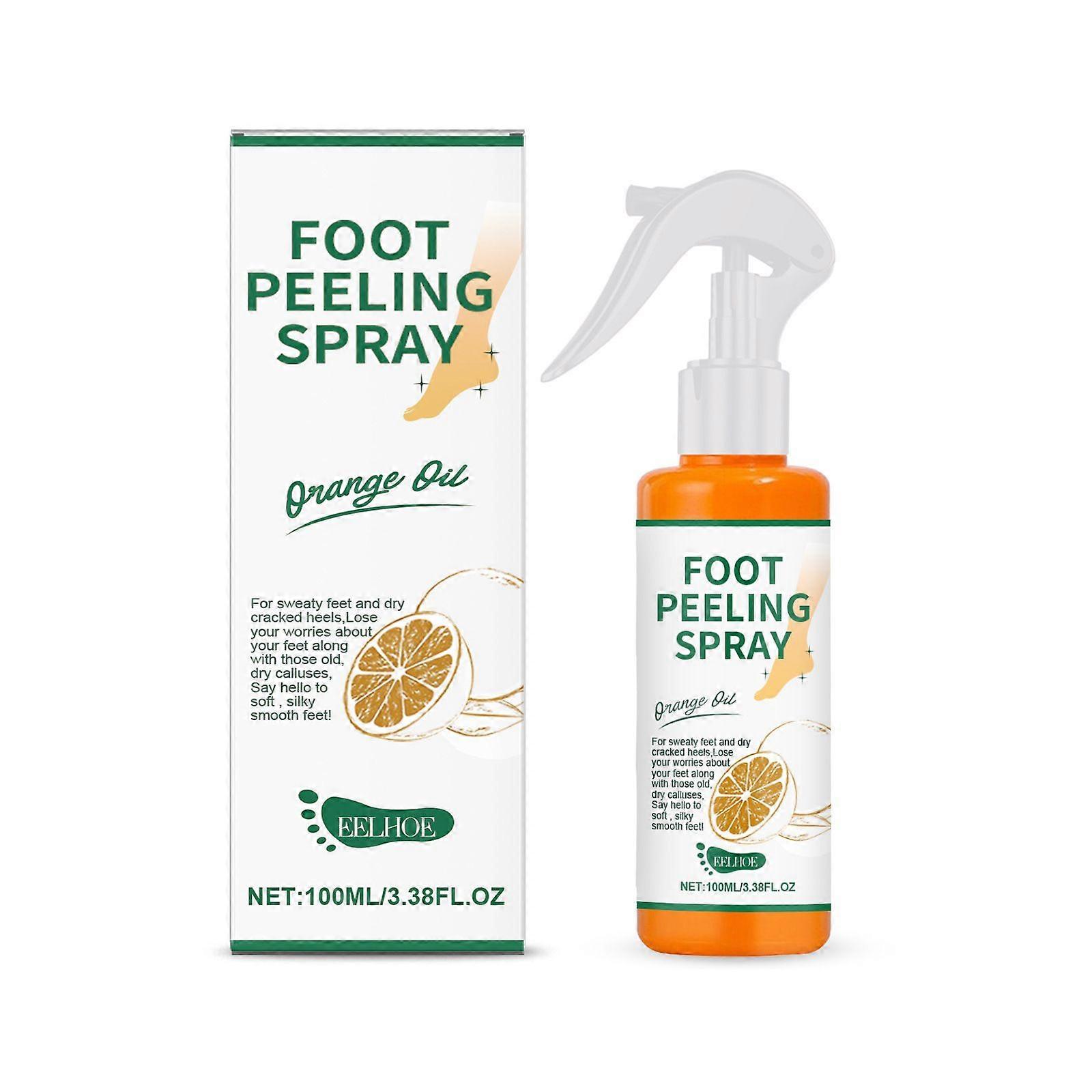 Exfoliating spray is suitable for calluses on feet, elbows, and knees.-KM