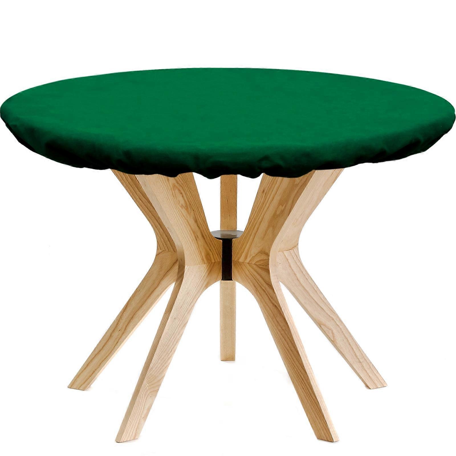 Felt Card Table Cover 36.2" Round, Elastic Fit for 36-48" Game Tables, Poker Table Protector Mat, Foldable, Compatible with Poker, Playing Cards