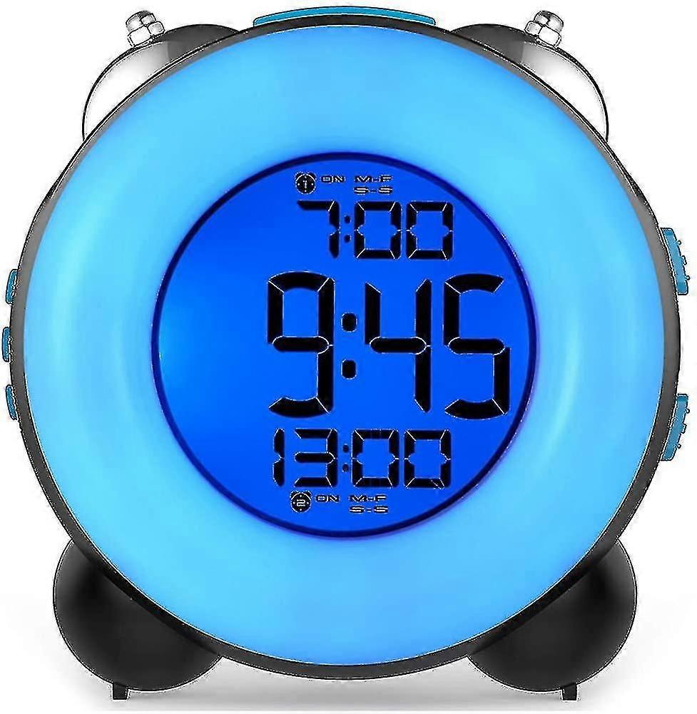 Loud Alarm Clock For Heavy Sleepers With Optional Alarm Dual Alarm Setting Snooze Function(full Body Blue)