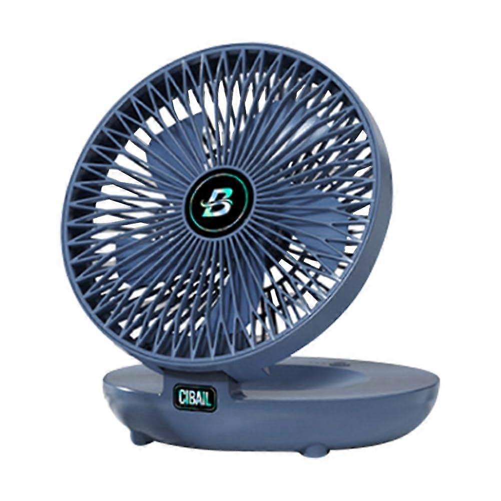 2IN1 Folding Desktop Fan Rechargeable Portable Air Conditioner Wall Mounted Fan With 3 Gears For Home Office Blue