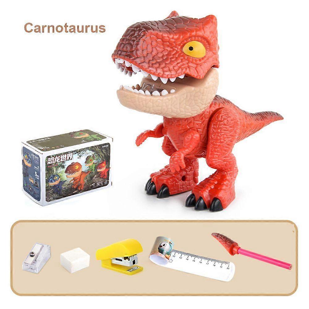 Tools Prize Ruler Stapler Pencil Sharpener 5 In 1 Dinosaur Model Dinosaur Figurine Stationery Set