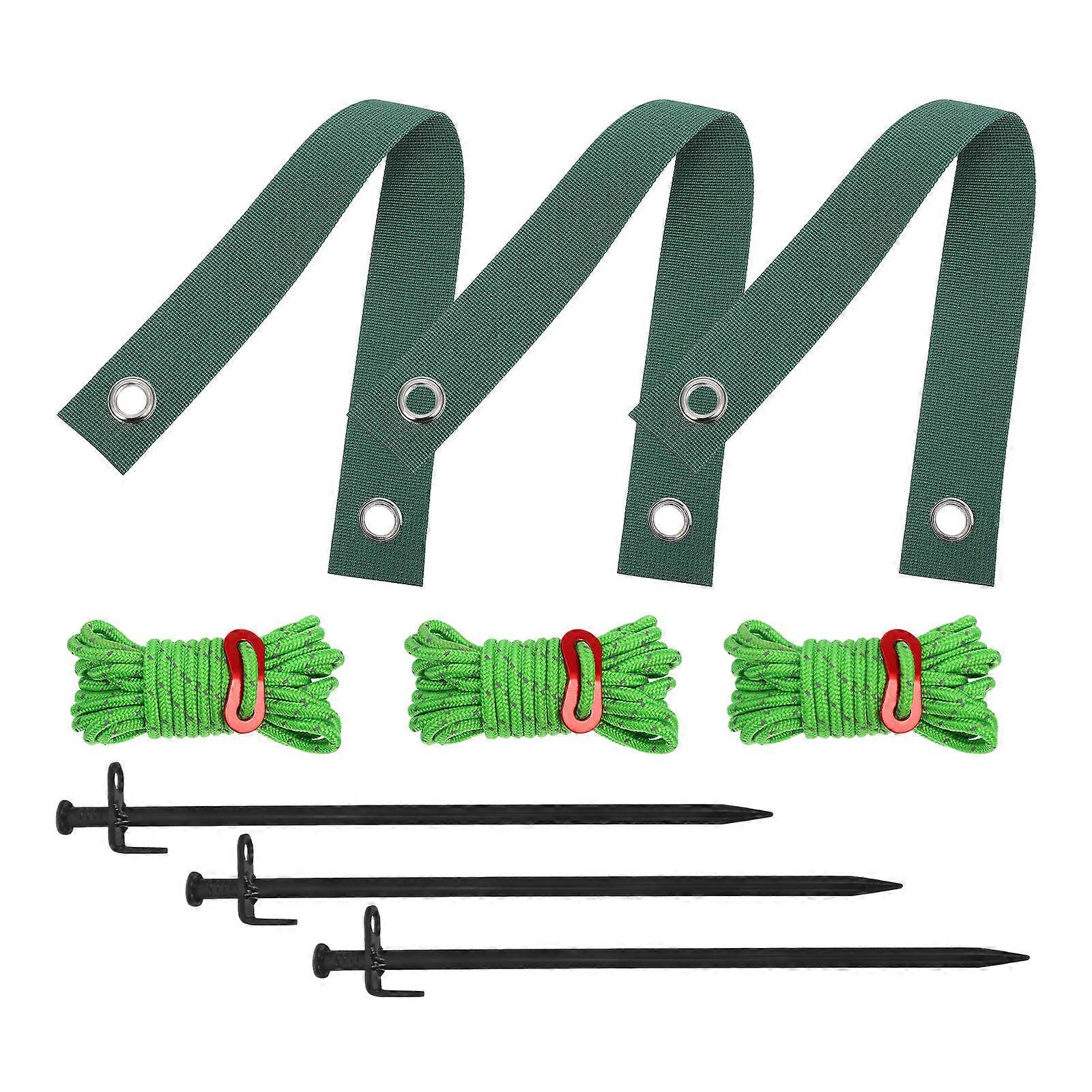Heavy Duty Tree Stake Kits for Anchoring with 3Pcs Tree Straps and Rope