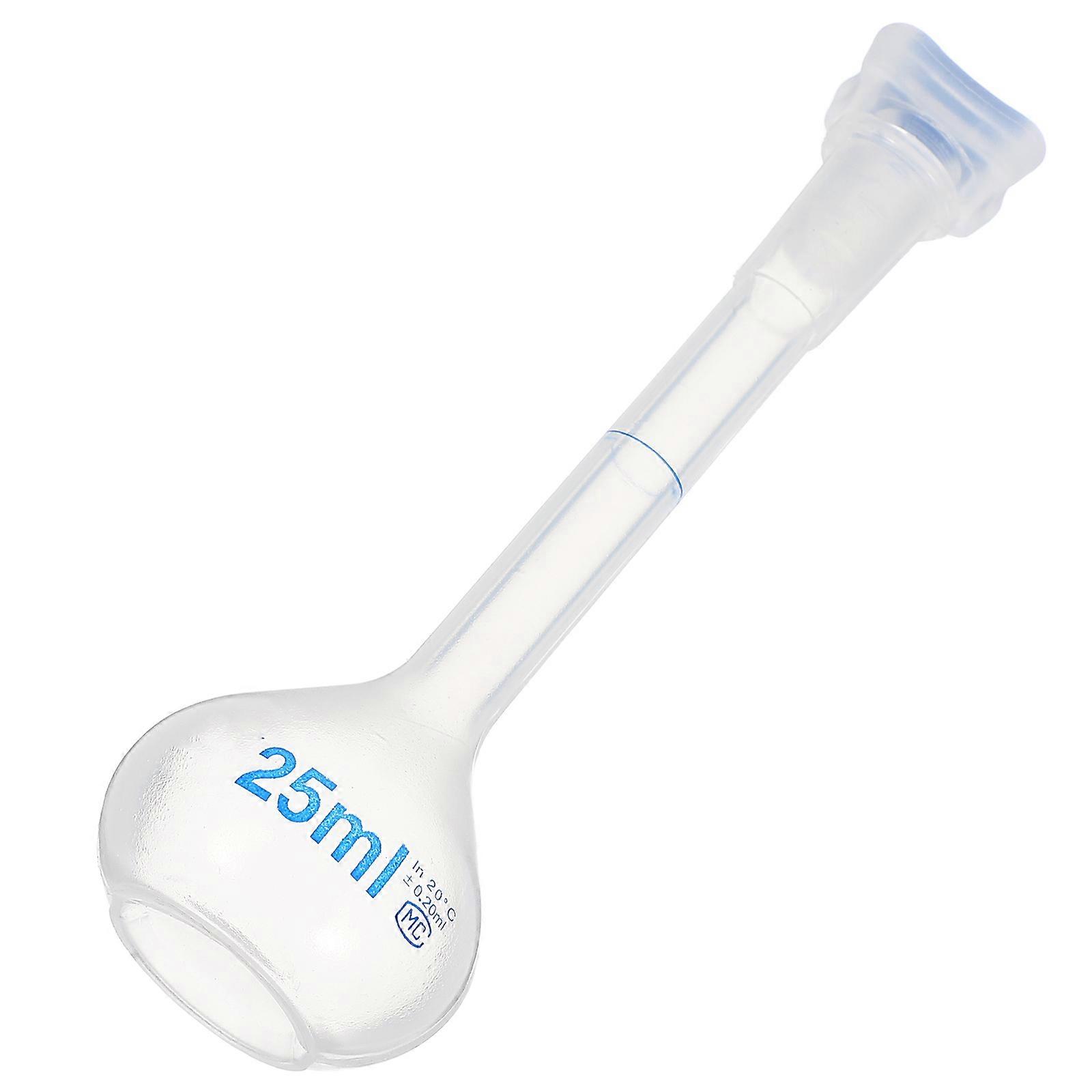 Plastic Volumetric Flask for Accurate Liquid Mixing with Cap 25Ml Science Test Bottle