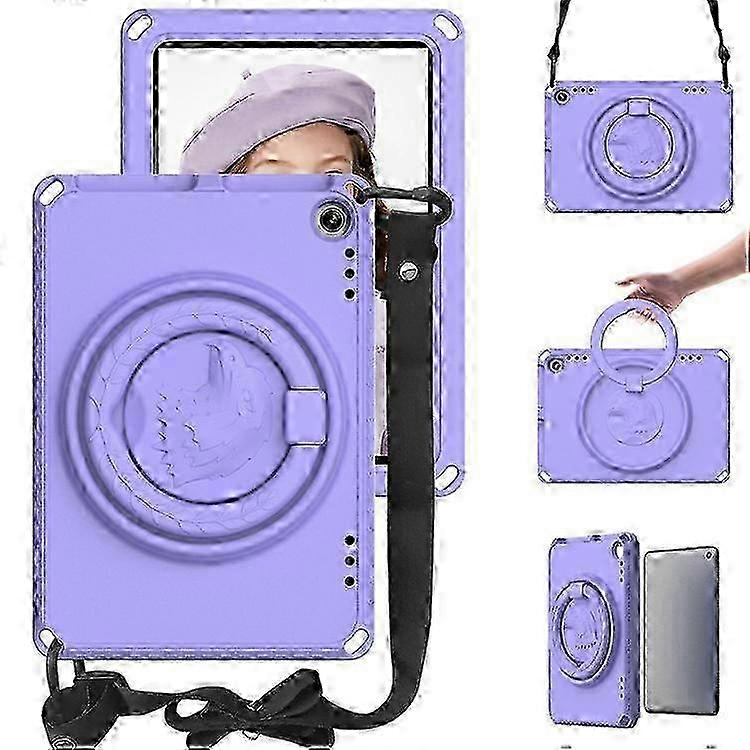 Compatible For Amazon Fire HD 8 (2022) / (2020) Case Eagle Pattern Rotating Kickstand Tablet Cover with Shoulder Strap