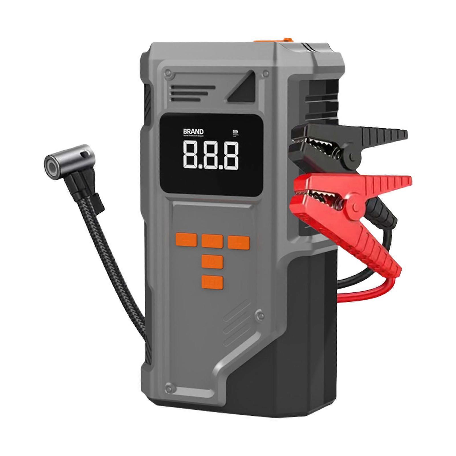 Cordless Electric Tire Inflator Pump with Flashlight Multifunctional Air Compressor 6000mAh Jump Starter Power Banks Multicolor