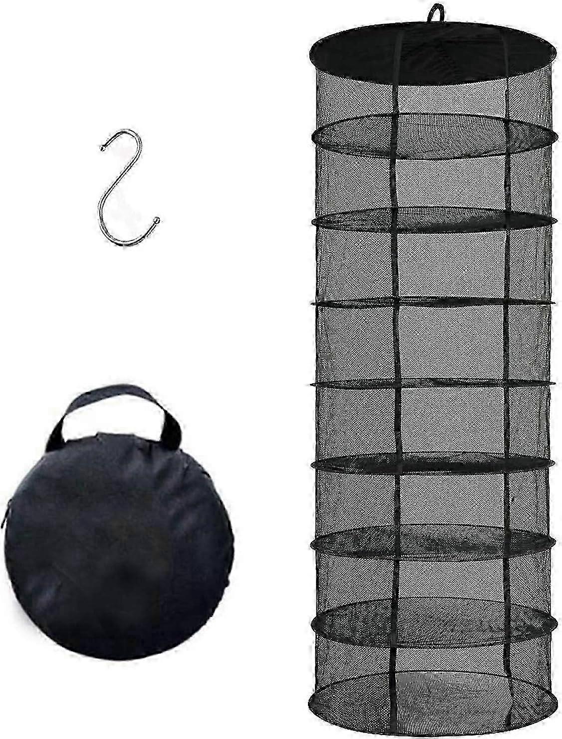 Herb Drying Rack, 8 Layer Collapsible Mesh Design, Includes S Hang Buckle and Storage Bag