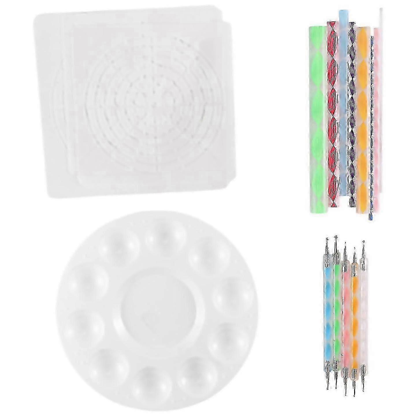 For Mandala Dotting Stencil Tools Rock Painting Kit Ball Stylus Dotting Tools Include Stencil Paint
