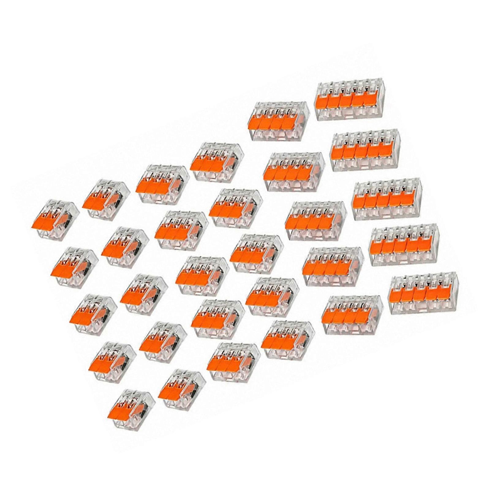 30Pcs Electrical Lever Wire Connectors Fast Connection Terminals 2/3/4/5 Conductors Electric Connection Clamps Enduring Multicolor