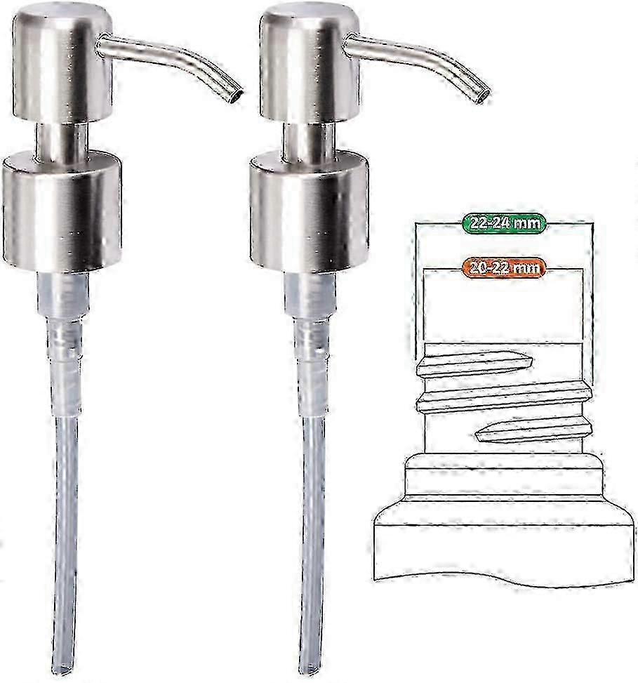 Tvålpump 24 mm borstad hög kvalitet, 2-pack