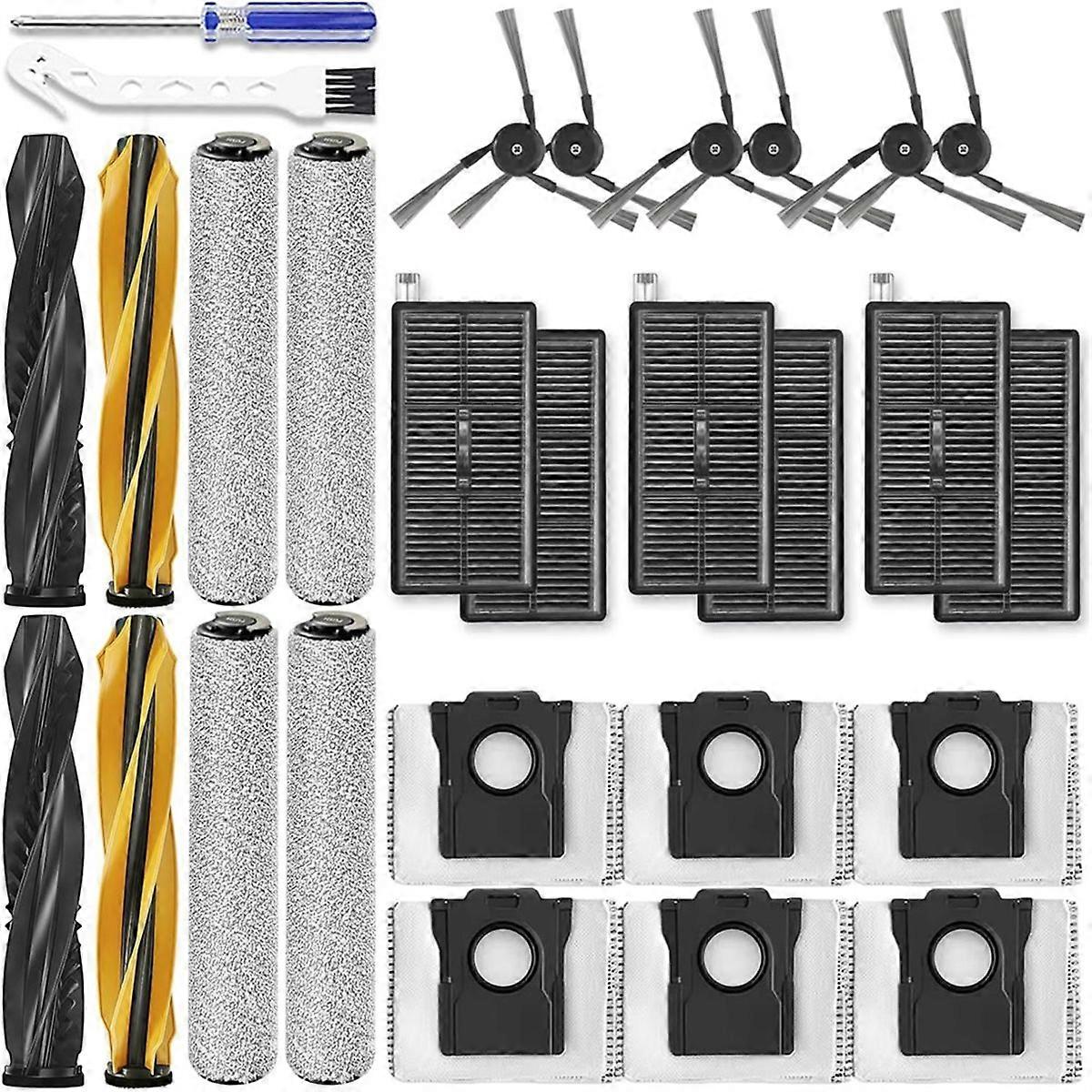 Replacement Accessory Kit for Aqua10 Ultra Roller Robot Vacuum Cleaner Parts, Main Brushes, Filters,