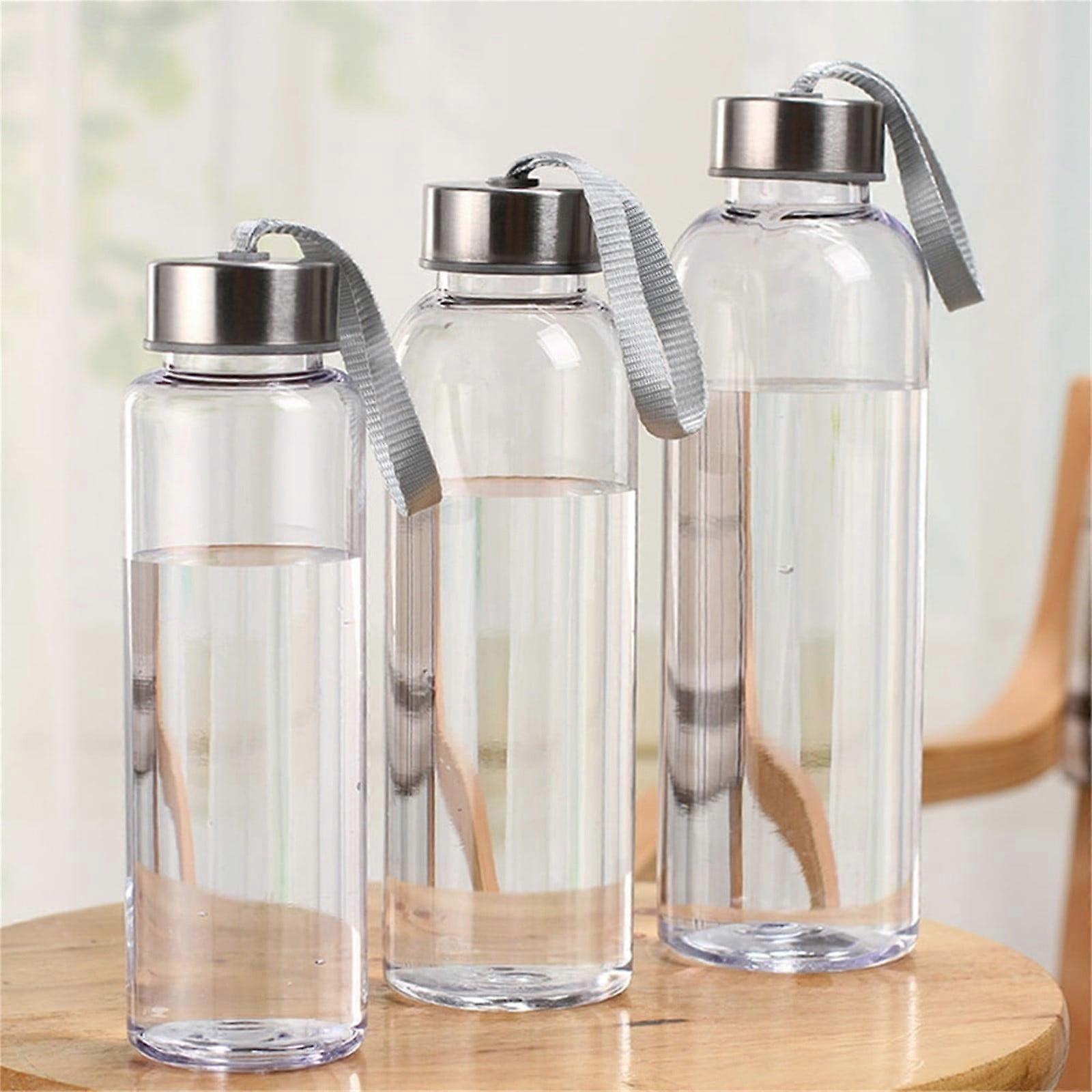 Glass Cups Set 300/400/500ml, Compatible with Clear Plastic Juice Bottles Bulk Containers with Lids for Juice, Milk, Homemade Drinks