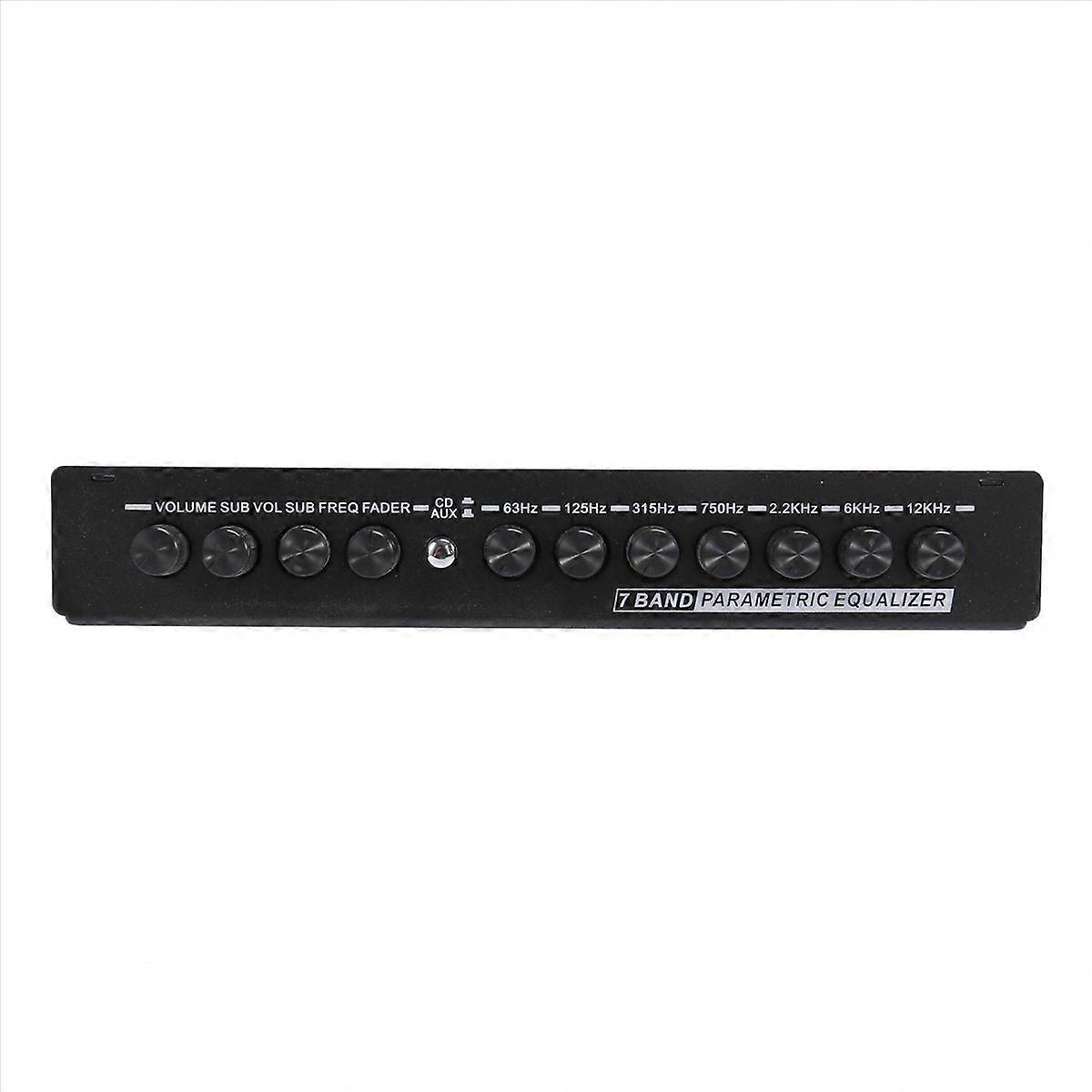 2X 7-Band Car Audio Equalizer, Adjustable 7 Bands EQ Amplifier Graphic Equalizer with CD/AUX Input S